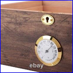 01 Cigar Storage Box With Humidifier And Lock Cigar Humidor Box Holds 120