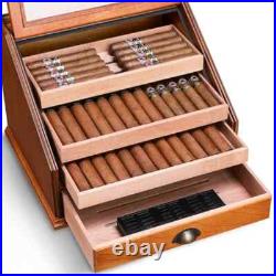 100 Count Luxury Cigar Cedar Wood Display Cabinets Cigar Storage Box Humidifier