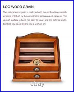 100 Count Luxury Cigar Cedar Wood Display Cabinets Cigar Storage Box Humidifier