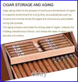 100 Count Luxury Cigar Cedar Wood Display Cabinets Cigar Storage Box Humidifier