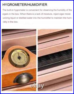 100 Count Luxury Cigar Cedar Wood Display Cabinets Cigar Storage Box Humidifier