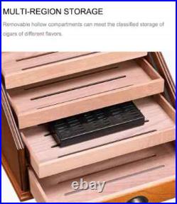 100 Count Luxury Cigar Cedar Wood Display Cabinets Cigar Storage Box Humidifier