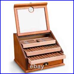 100 Count Luxury Cigar Cedar Wood Display Cabinets Cigar Storage Box Humidifier