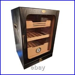 11 in. X 9.72 in. X 15.8 in. Black Desktop Cigar Humidor Cabinet Light Control S 11 in. X 9.72 in. X 15.8 in. Black Desktop Cigar Humidor Cabinet Light Control S