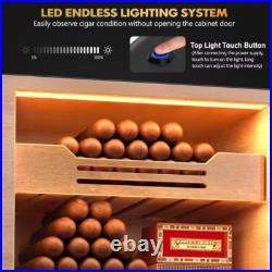 11 in. X 9.72 in. X 15.8 in. Black Desktop Cigar Humidor Cabinet Light Control S 11 in. X 9.72 in. X 15.8 in. Black Desktop Cigar Humidor Cabinet Light Control S