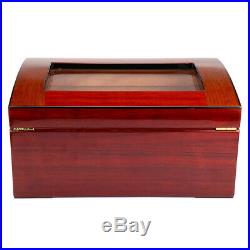 120 Cigars Wood Box Cedar Lined Cigar Humidor Humidifier Hygrometer Storage US