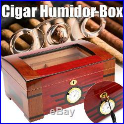 120 Cigars Wood Box Cedar Lined Cigar Storage Case Humidor Humidifier G
