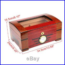 120-Cigars Wood Cedar Lined Cigar Storage Case Box Humidor Hygrometer Humidifier