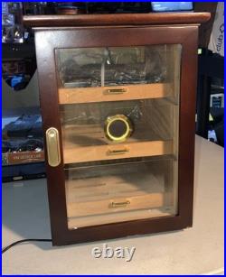150 Cigars Storage Cabinet Countertop Tower Display Cedar Humidor Hygrometer