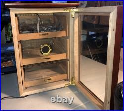 150 Cigars Storage Cabinet Countertop Tower Display Cedar Humidor Hygrometer
