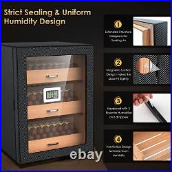 150 Counts Cigar Humidor Cabinet Storage Box 3 Drawer With Humidifier Hygrometer