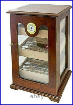 15 Tower Humidor Display Cigar Cabinet Storage Cedar Burr Wood