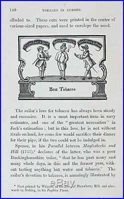 1859 HISTORY OF TOBACCO pipe CIGAR cigarette SNUFF box TIN art HUMIDOR lighter