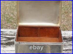 1897 sterling silver wood lined cigarette/cigar humidor