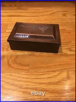 1902-1930 Heintz Art Sterling on Bronze Humidor Cigar Box RARE Snake Charmer