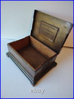 1916 Georg Jensen Large Antique Copper Box/Humidor, Wood-Lined, Arts & Crafts