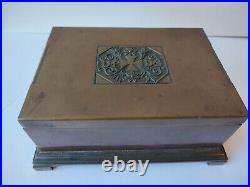 1916 Georg Jensen Large Antique Copper Box/Humidor, Wood-Lined, Arts & Crafts