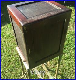 1917 WW1 Antique English Oak Humidor Cabinet, Smokers Box Named Porcelain