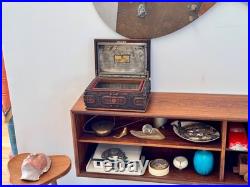 1924 Alfred Dunhill Art Deco Carved Wood Humidor Cigar Pipe Tobacco Box Antique