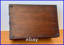 1924 Alfred Dunhill Art Deco Carved Wood Humidor Cigar Pipe Tobacco Box Antique