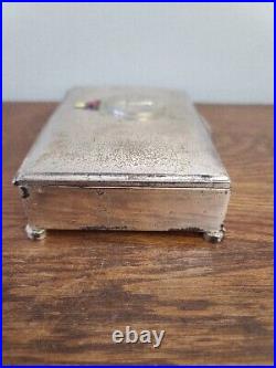 1955 ARMY Hell On Wheels Silver Plate Cigarette Cigar Humidor Trinket Box Prize