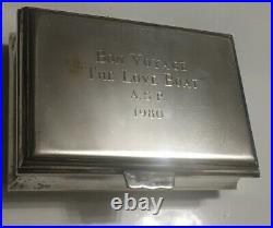 1980 The Love Boat Bon Voyage A. S. P. Silver Cigarette Humidor Box JOHN GABRIEL
