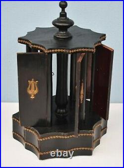 19th century Cigar Carousel Cigarette Humidor Box with Movement Music Box