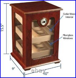 200 Count Humidor Cedar Box Cabinet Point of Sale Display Tower Burlwood