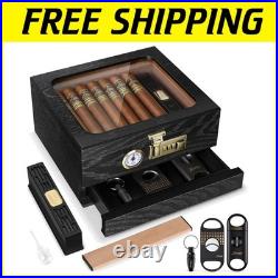 20-45 Count Cigar Humidor Box with Accessories