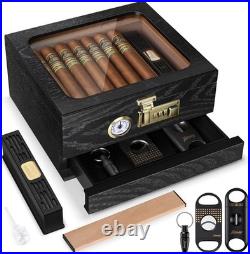 20-45 Count Cigar Humidor Box with Accessories