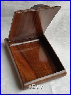 20th C rare original Antique Wooden Desk Top Cigar Humidor Box For Petite Cigars