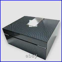 $214 Bey-Berk Men's Black Personalized Carbon Fiber Wooden Cigar Humidor Box