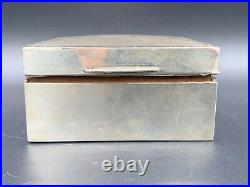 224g Sterling Silver Cigar Box Humidor Hallmarked London Signed Oct. 3.1931