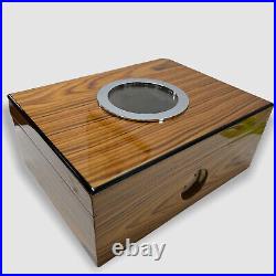 $225 Bey-Berk Men's Lacquered Olive Cedar Wooden Cigar Humidor Box