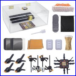 230pcs Card Humidor Repair & Flattening Kit, Acrylic Box, Clips, Vises & More