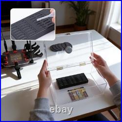 230pcs Card Humidor Repair & Flattening Kit, Acrylic Box, Clips, Vises & More