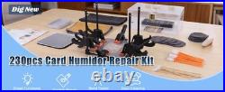 230pcs Card Humidor Repair & Flattening Kit, Acrylic Box, Clips, Vises & More