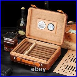 25CT Cigar Humidor Case Cedar Wood Tobacco Box Humidifier Hygrometer Gift Box