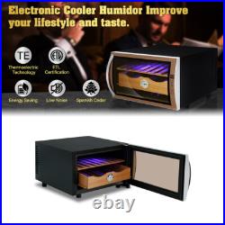 25L Electric Humidor Cigar Cooler withSpanish Cedar Wood Shelves Cooling & Heating