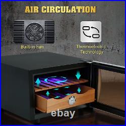 25L Electric Humidor Cigar Cooler withSpanish Cedar Wood Shelves Cooling & Heating