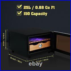 25L Electric Humidor Cigar Cooler withSpanish Cedar Wood Shelves Cooling & Heating