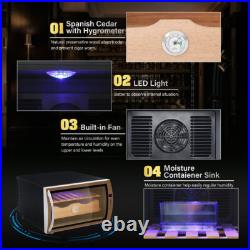25L Electric Humidor Cigar Cooler withSpanish Cedar Wood Shelves Cooling & Heating