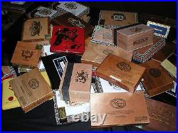 25 Various Brands Empty Wooden Cigar Box Lot Fuente Padron Wood Boxes Free Ship