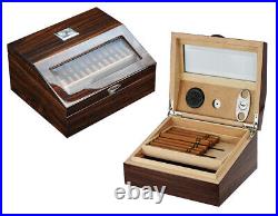 2 x Elegant 50+ CT Count Cigar Humidor Humidifier Wooden Case Box Hygrometer 156