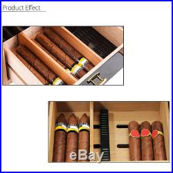 3Drawers Cedar Wood Lined Cigar Humidor Case Box Holder + Humidifier Hygrometer