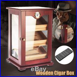 3 Layer 75-150 Count Cigar Humidor Case Humidifier Storage Cabinet Wooden Box