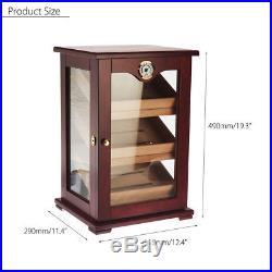 3 Layer 75-150 Count Cigar Humidor Case Humidifier Storage Cabinet Wooden Box