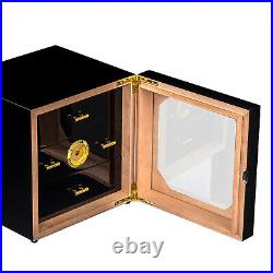 3 Tier Humidor Cigar Box with Hygrometer and Humidifier 35 Cigars Capacity