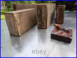 3 antique wood cigar boxes