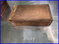 3 antique wood cigar boxes